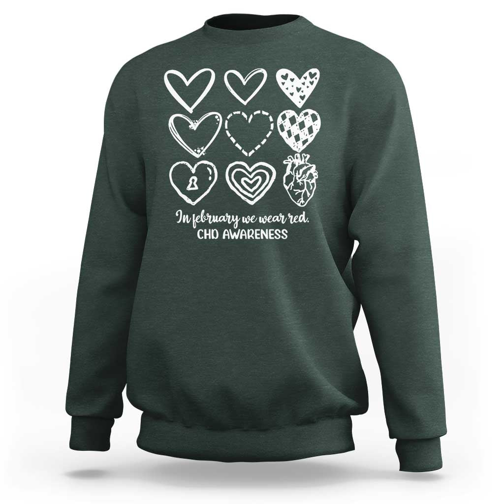 CHD Heart Disease Awareness Sweatshirt In February We Wear Red