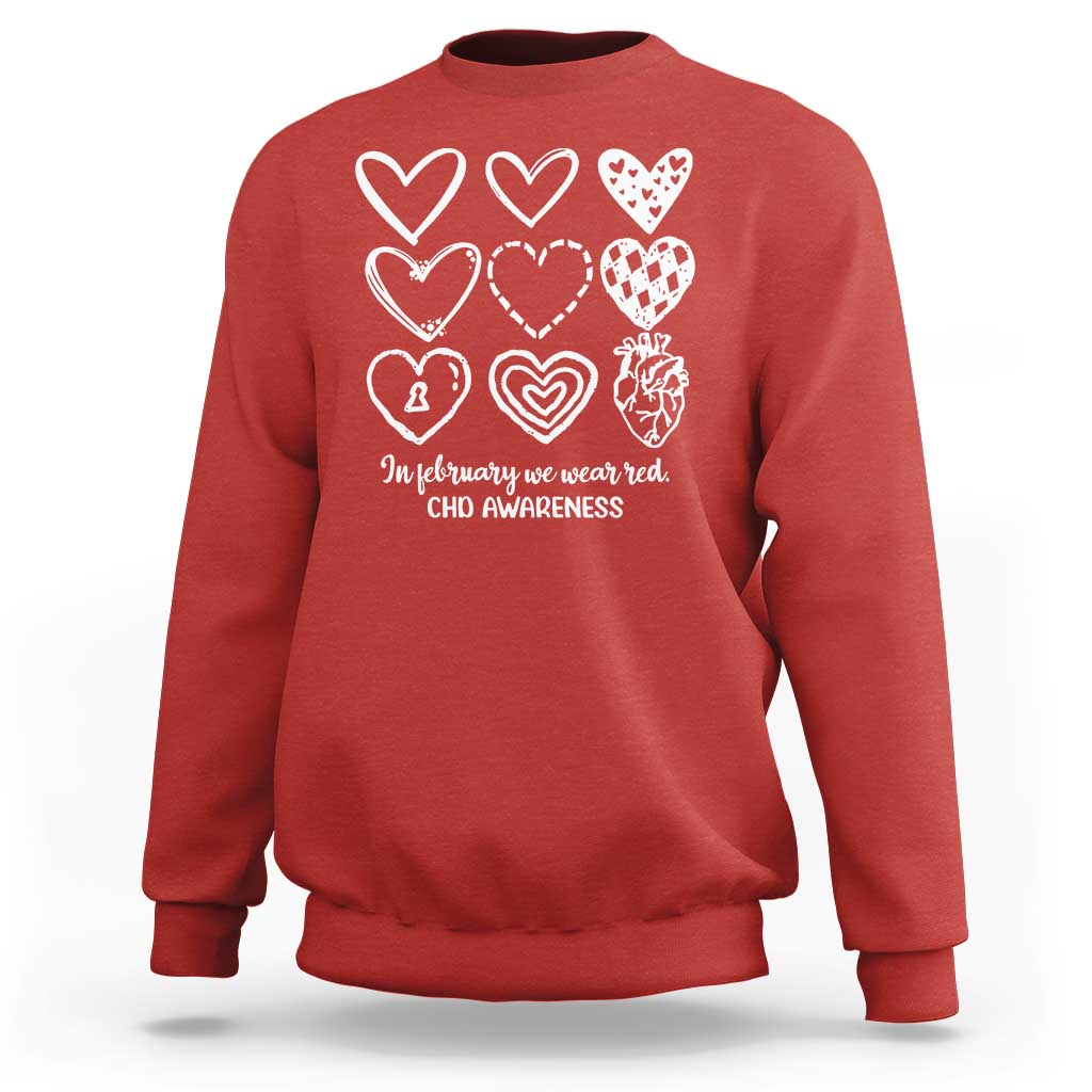 CHD Heart Disease Awareness Sweatshirt In February We Wear Red
