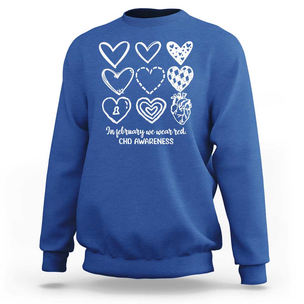CHD Heart Disease Awareness Sweatshirt In February We Wear Red
