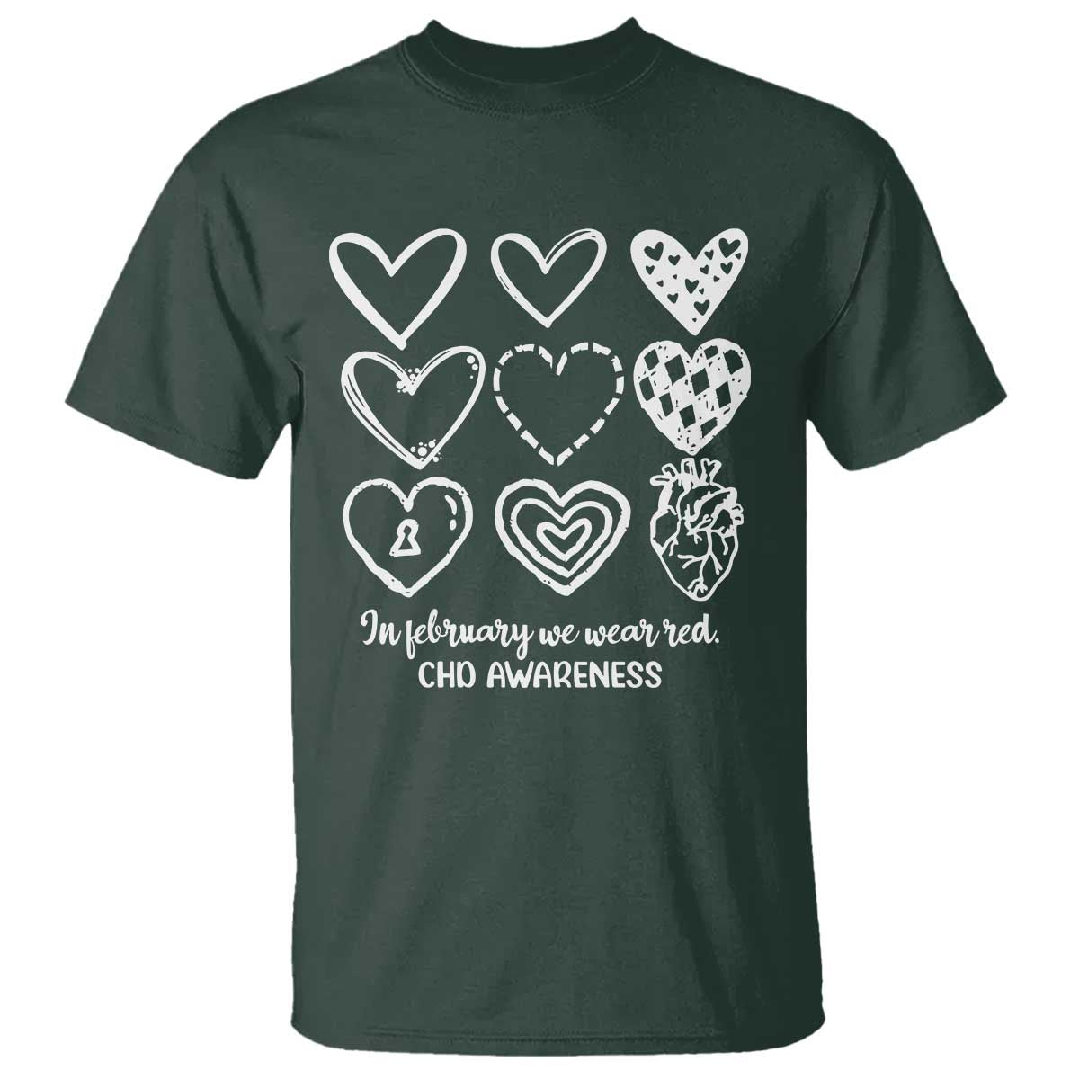 CHD Heart Disease Awareness T Shirt In February We Wear Red