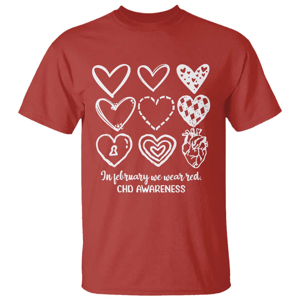 CHD Heart Disease Awareness T Shirt In February We Wear Red