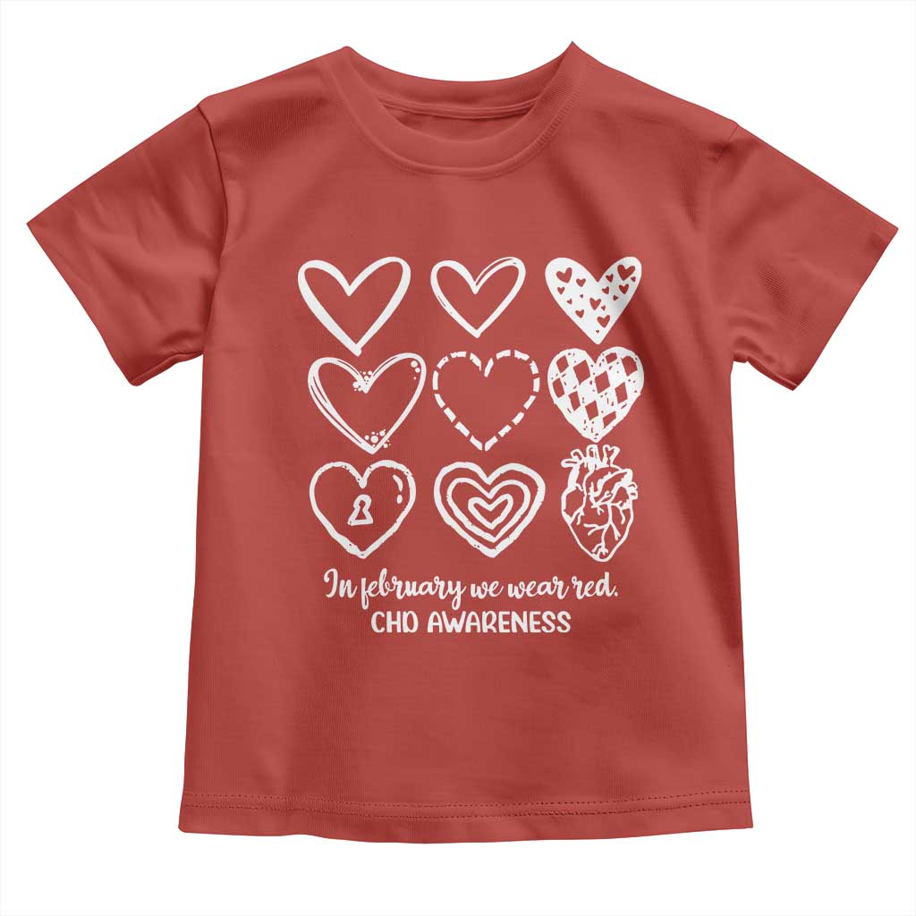 CHD Heart Disease Awareness Toddler T Shirt In February We Wear Red