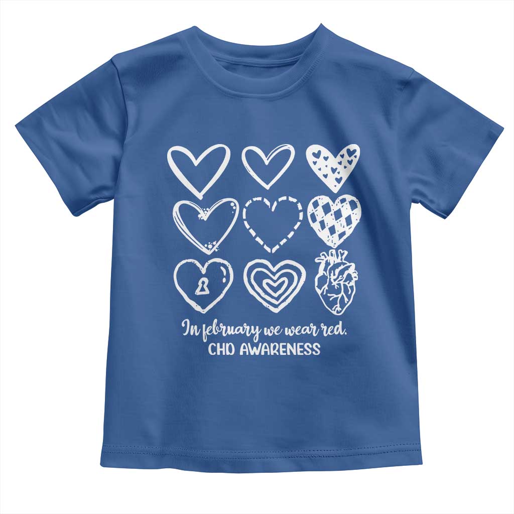 CHD Heart Disease Awareness Toddler T Shirt In February We Wear Red