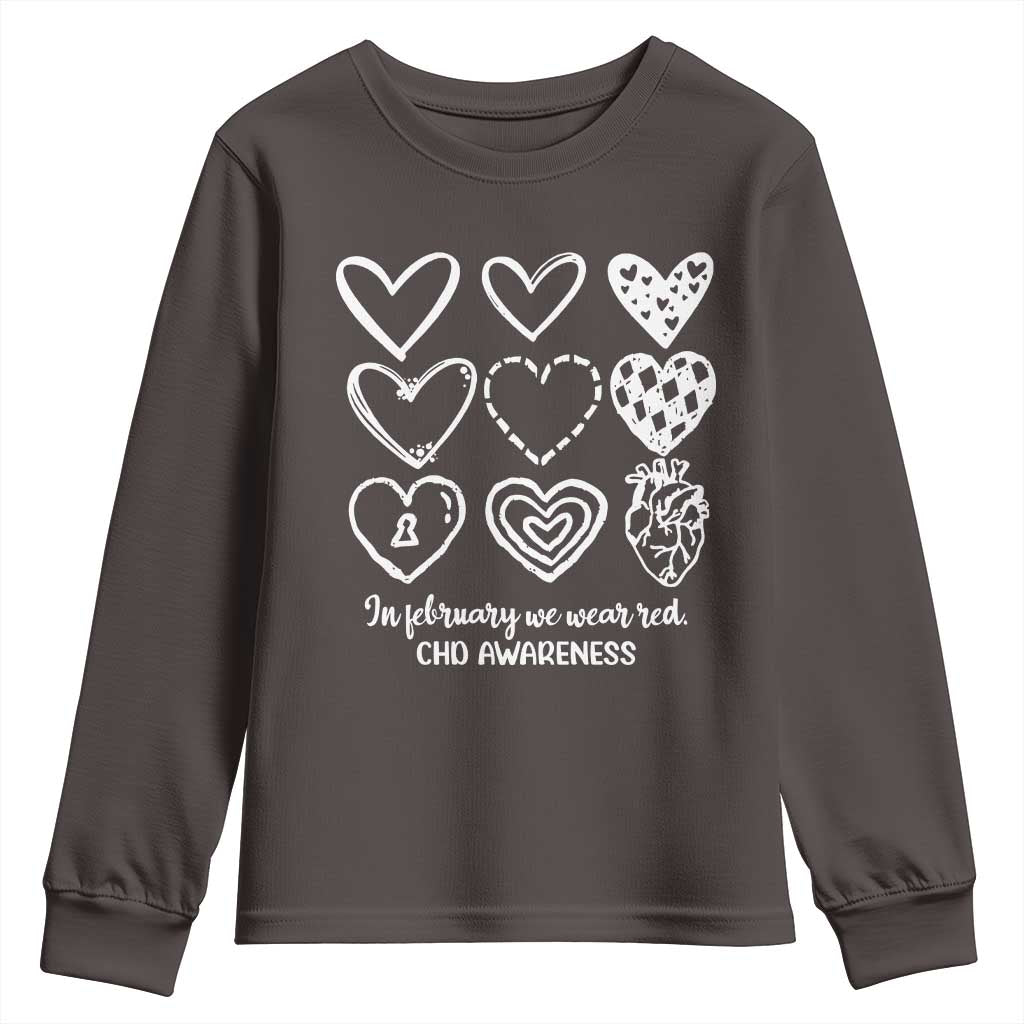 CHD Heart Disease Awareness Youth Sweatshirt In February We Wear Red