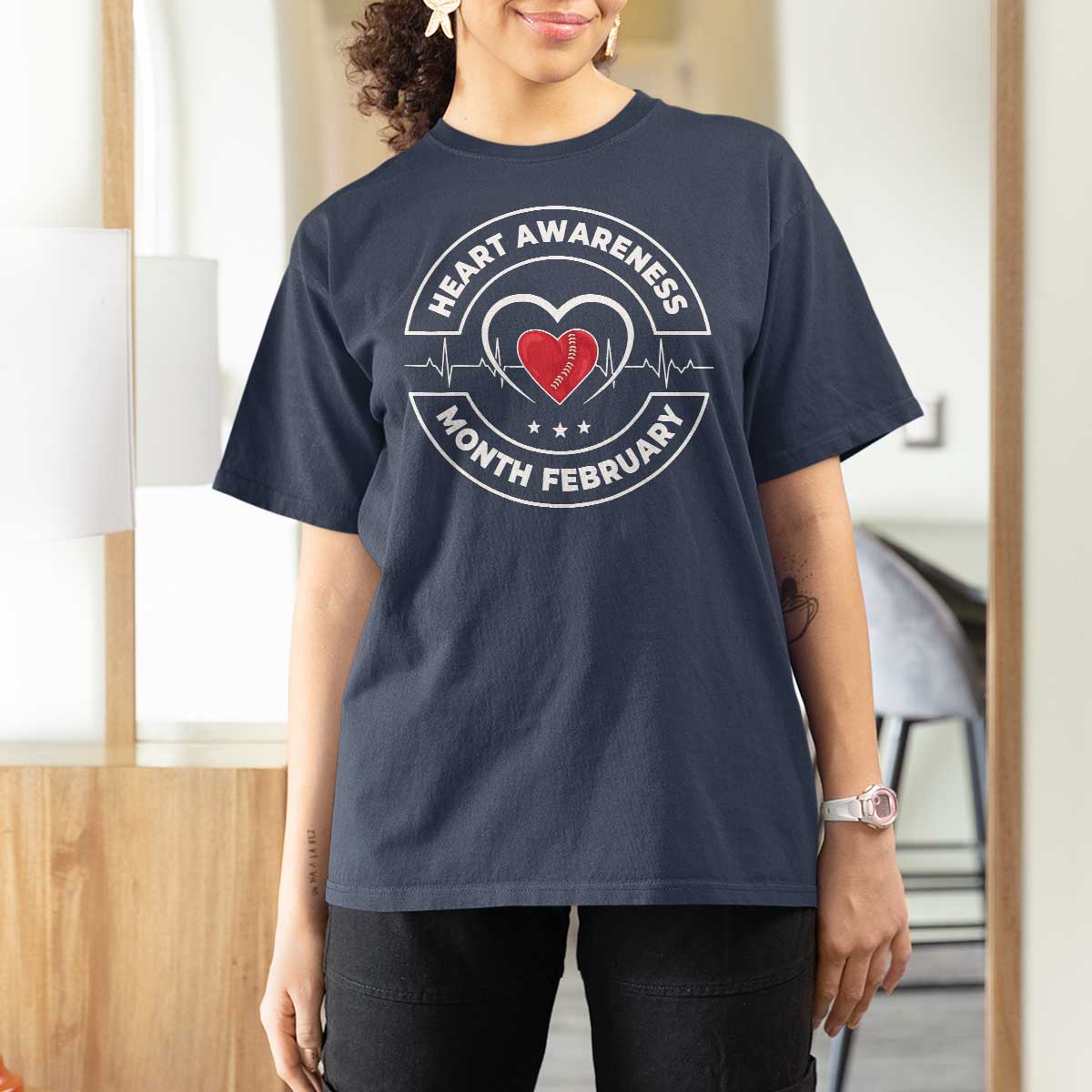CHD Heart Disease Awareness T Shirt For Women American Heart Health Month February