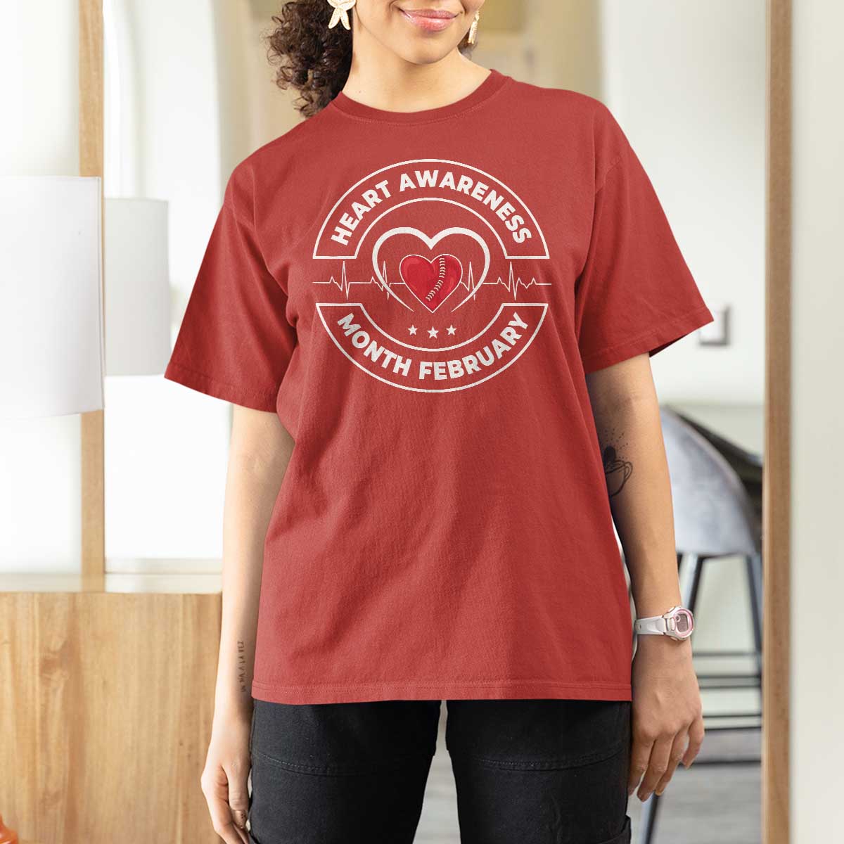 CHD Heart Disease Awareness T Shirt For Women American Heart Health Month February