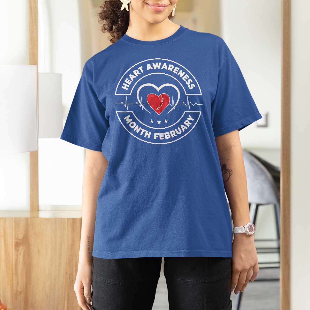 CHD Heart Disease Awareness T Shirt For Women American Heart Health Month February