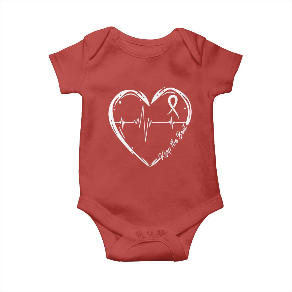 CHD Heart Disease Awareness Baby Onesie Wear Red Keep The Beat Heart Health