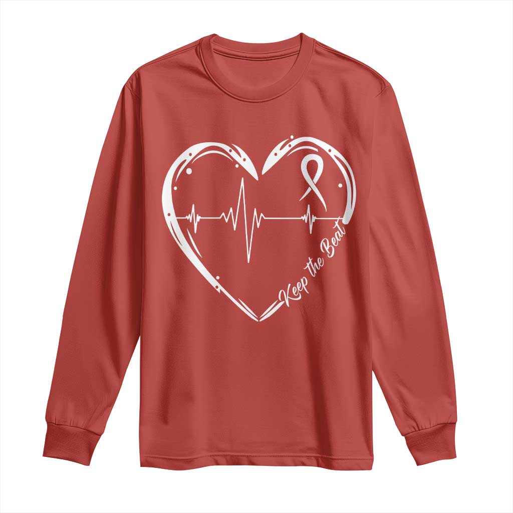 CHD Heart Disease Awareness Long Sleeve Shirt Wear Red Keep The Beat Heart Health