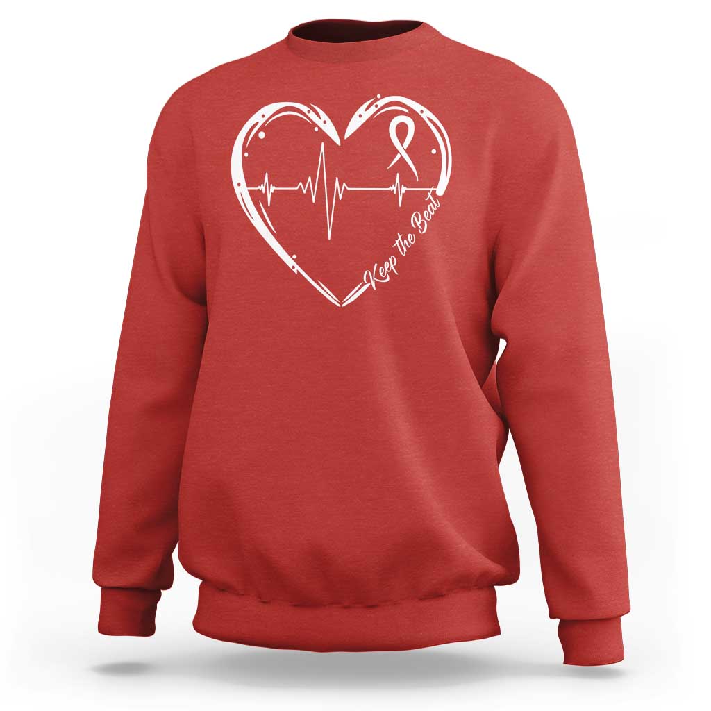 CHD Heart Disease Awareness Sweatshirt Wear Red Keep The Beat Heart Health