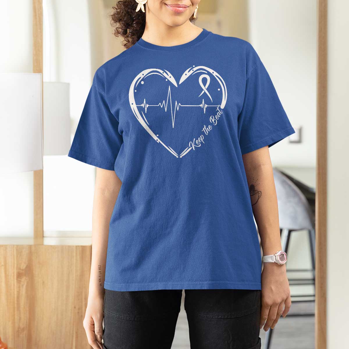 CHD Heart Disease Awareness T Shirt For Women Wear Red Keep The Beat Heart Health