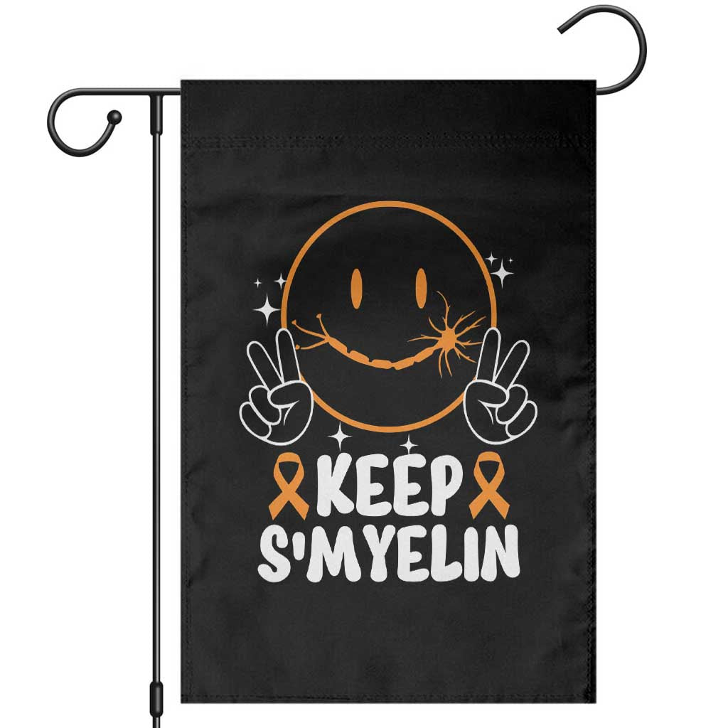 Multiple Sclerosis Awareness Garden Flag Keep Smyelin Orange Ribbon MS Support - Wonder Print Shop