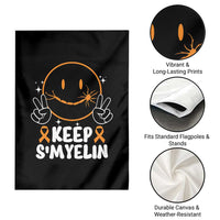 Multiple Sclerosis Awareness Garden Flag Keep Smyelin Orange Ribbon MS Support - Wonder Print Shop