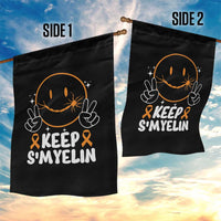 Multiple Sclerosis Awareness Garden Flag Keep Smyelin Orange Ribbon MS Support - Wonder Print Shop