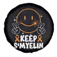 Multiple Sclerosis Awareness Spare Tire Cover Keep Smyelin Orange Ribbon MS Support