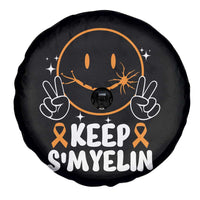 Multiple Sclerosis Awareness Spare Tire Cover Keep Smyelin Orange Ribbon MS Support