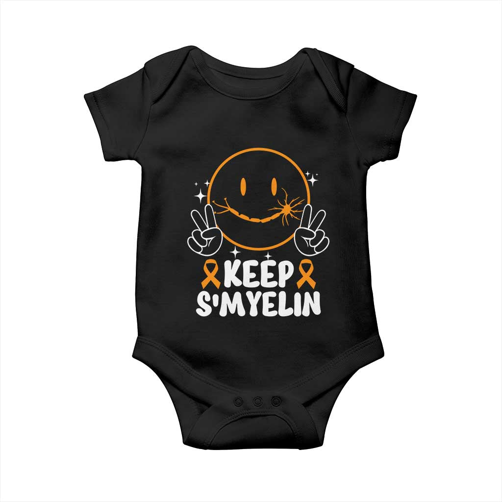 Multiple Sclerosis Awareness Baby Onesie Keep Smyelin Orange Ribbon MS Support