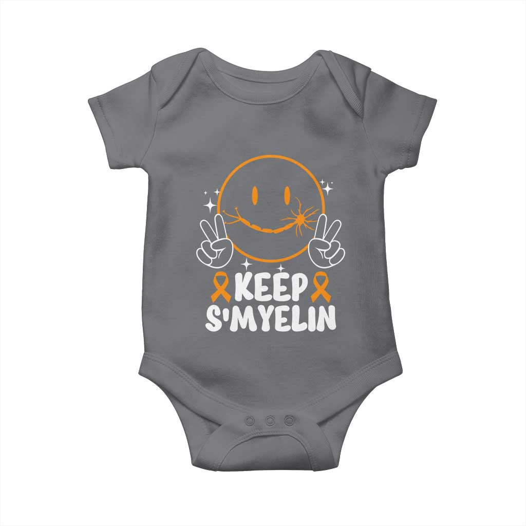Multiple Sclerosis Awareness Baby Onesie Keep Smyelin Orange Ribbon MS Support