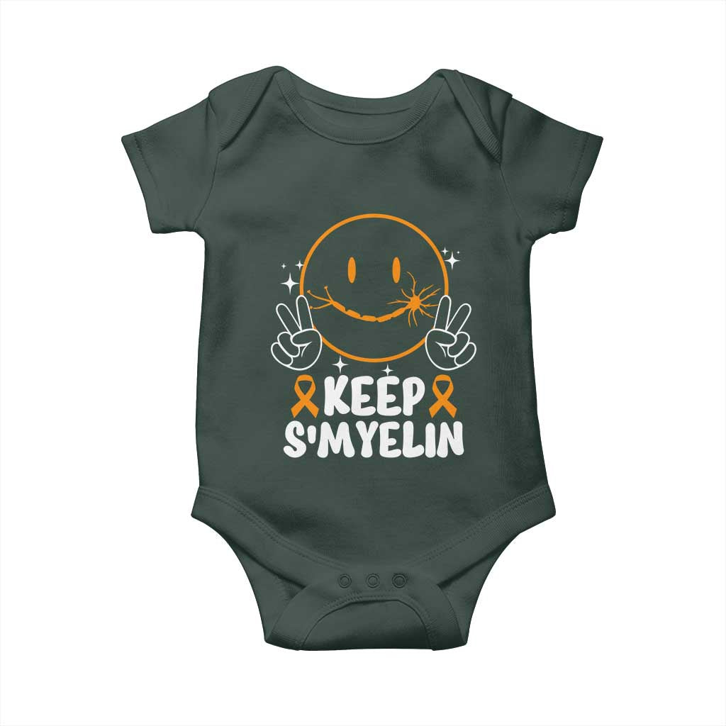 Multiple Sclerosis Awareness Baby Onesie Keep Smyelin Orange Ribbon MS Support
