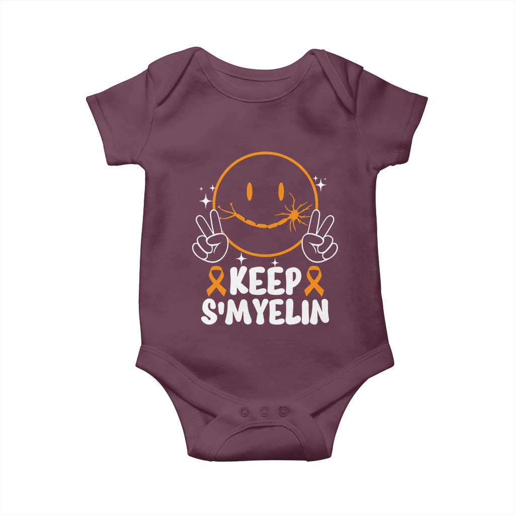 Multiple Sclerosis Awareness Baby Onesie Keep Smyelin Orange Ribbon MS Support