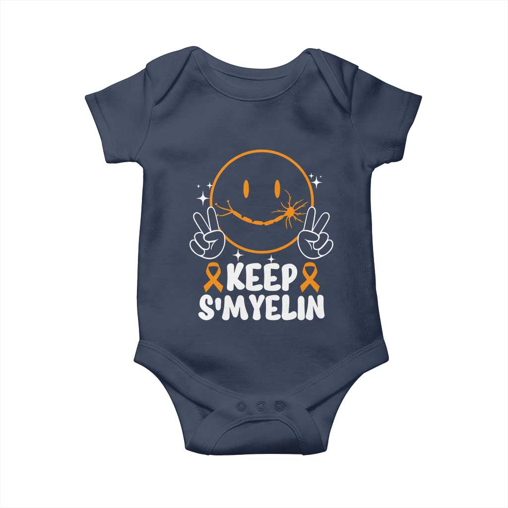 Multiple Sclerosis Awareness Baby Onesie Keep Smyelin Orange Ribbon MS Support