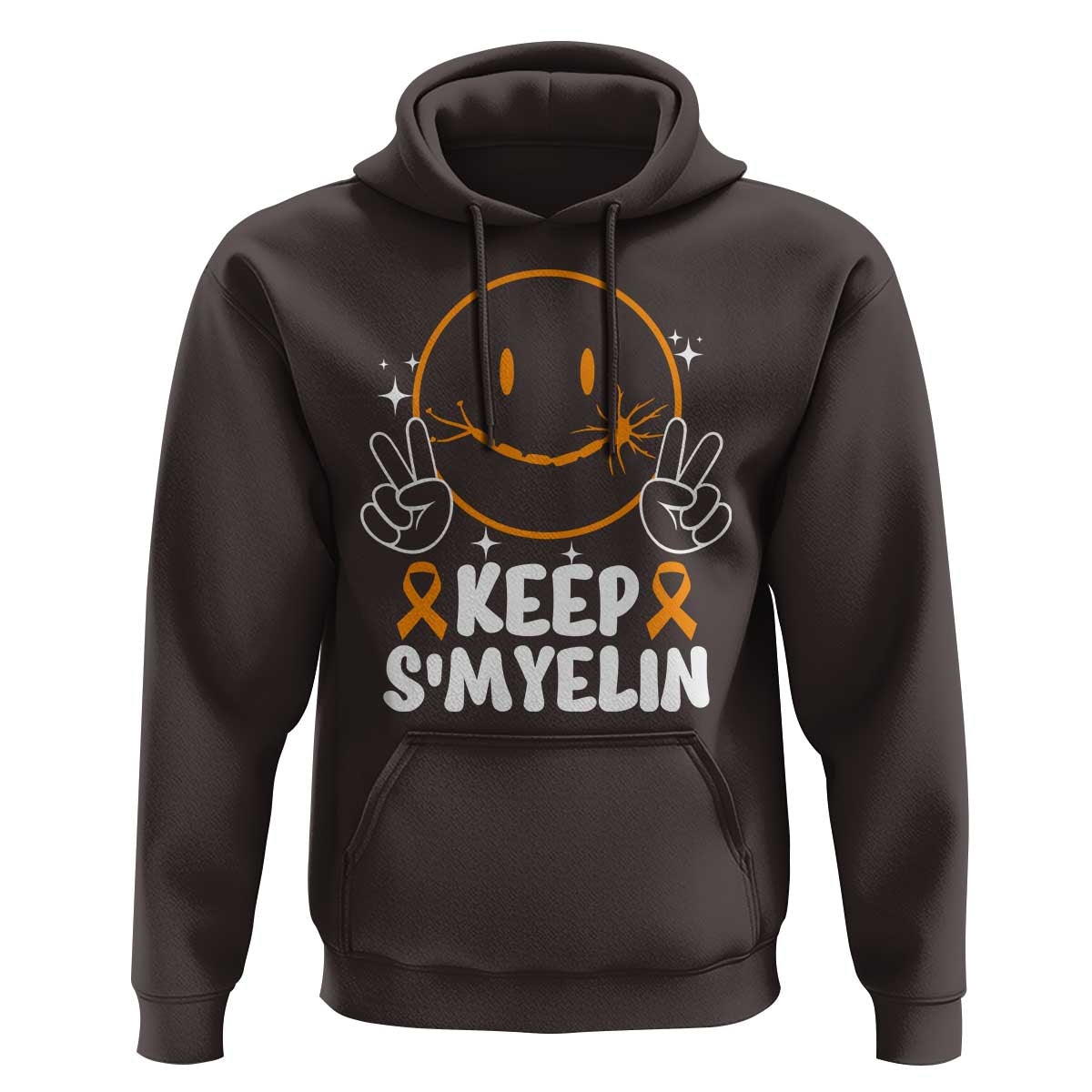 Multiple Sclerosis Awareness Hoodie Keep Smyelin Orange Ribbon MS Support