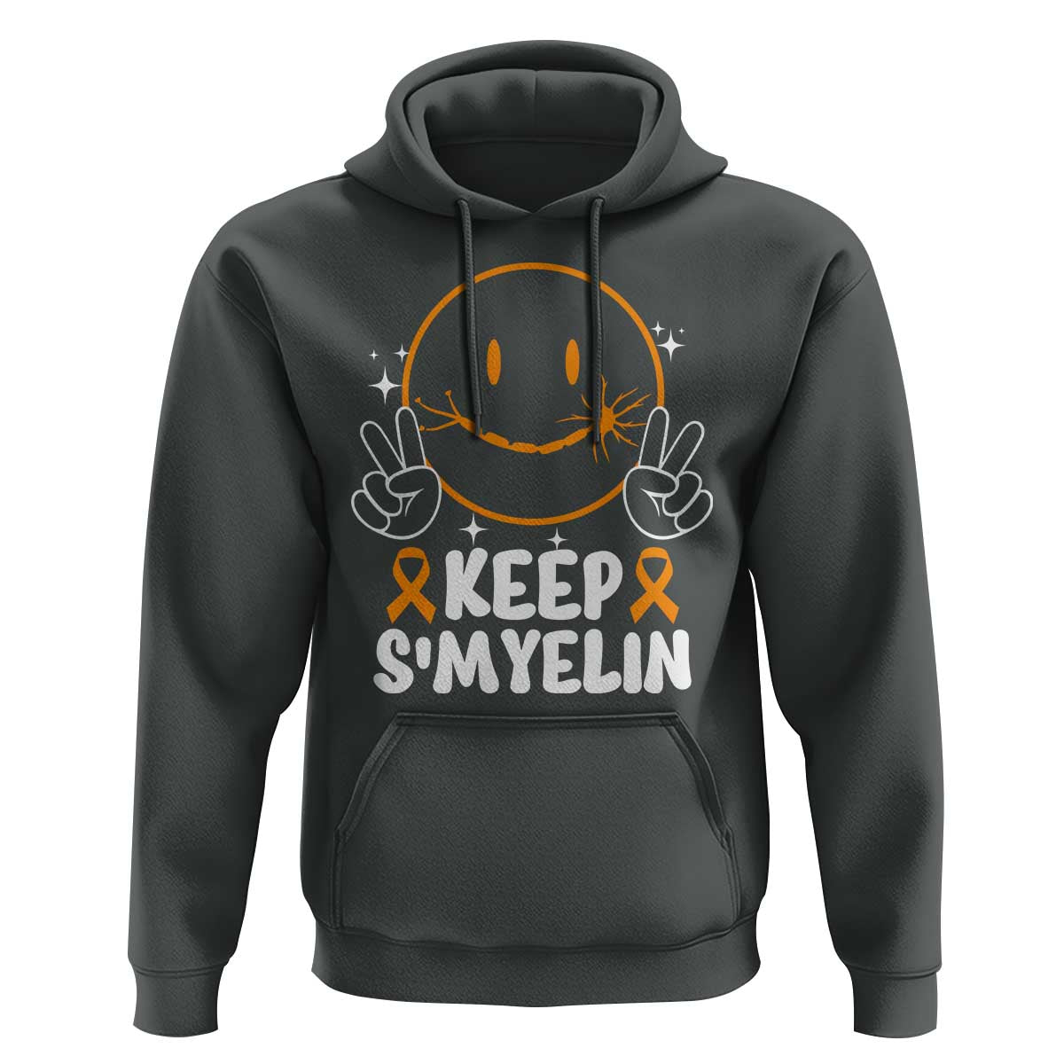 Multiple Sclerosis Awareness Hoodie Keep Smyelin Orange Ribbon MS Support