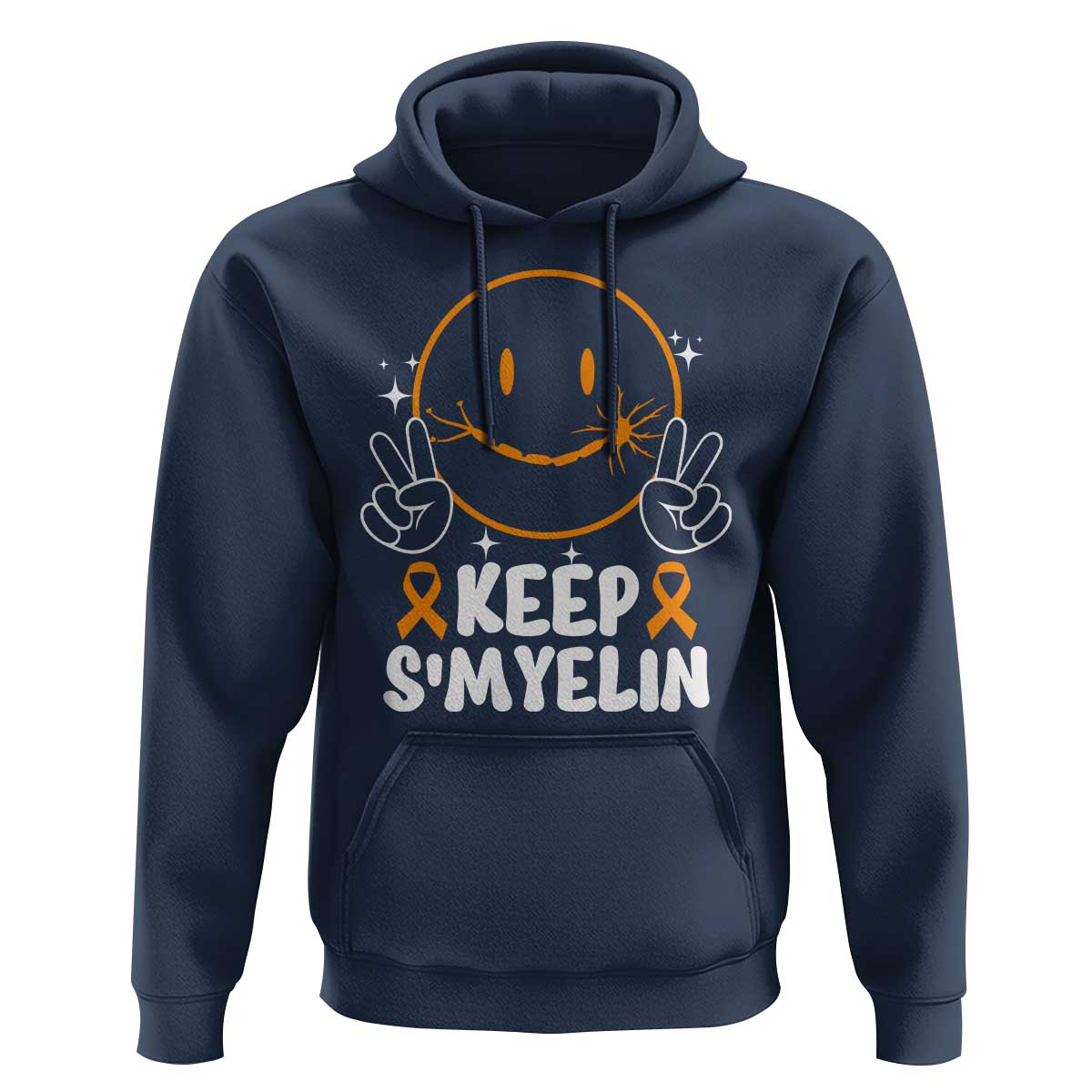 Multiple Sclerosis Awareness Hoodie Keep Smyelin Orange Ribbon MS Support