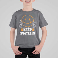 Multiple Sclerosis Awareness T Shirt For Kid Keep Smyelin Orange Ribbon MS Support