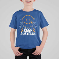 Multiple Sclerosis Awareness T Shirt For Kid Keep Smyelin Orange Ribbon MS Support