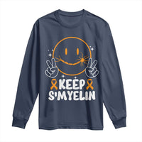 Multiple Sclerosis Awareness Long Sleeve Shirt Keep Smyelin Orange Ribbon MS Support