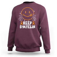 Multiple Sclerosis Awareness Sweatshirt Keep Smyelin Orange Ribbon MS Support