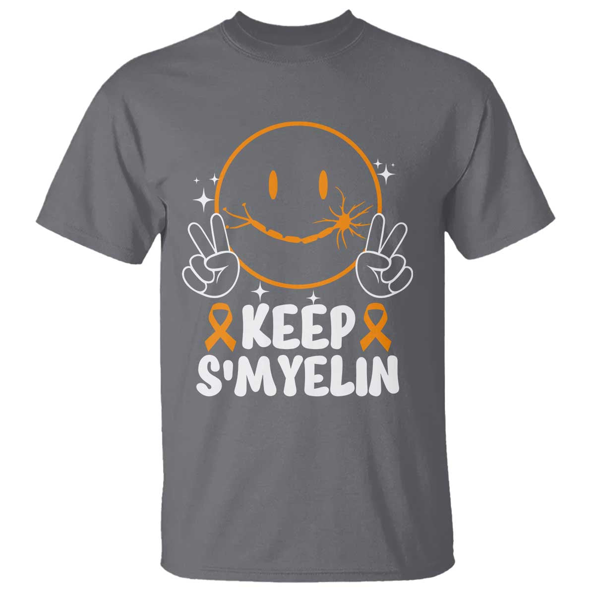 Multiple Sclerosis Awareness T Shirt Keep Smyelin Orange Ribbon MS Support