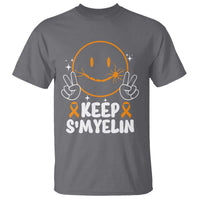 Multiple Sclerosis Awareness T Shirt Keep Smyelin Orange Ribbon MS Support