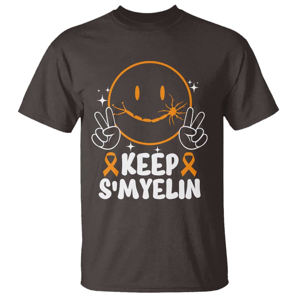 Multiple Sclerosis Awareness T Shirt Keep Smyelin Orange Ribbon MS Support