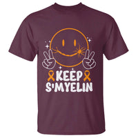 Multiple Sclerosis Awareness T Shirt Keep Smyelin Orange Ribbon MS Support