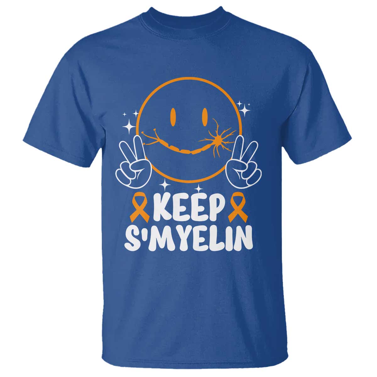 Multiple Sclerosis Awareness T Shirt Keep Smyelin Orange Ribbon MS Support