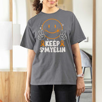 Multiple Sclerosis Awareness T Shirt For Women Keep Smyelin Orange Ribbon MS Support