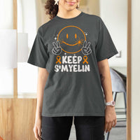 Multiple Sclerosis Awareness T Shirt For Women Keep Smyelin Orange Ribbon MS Support