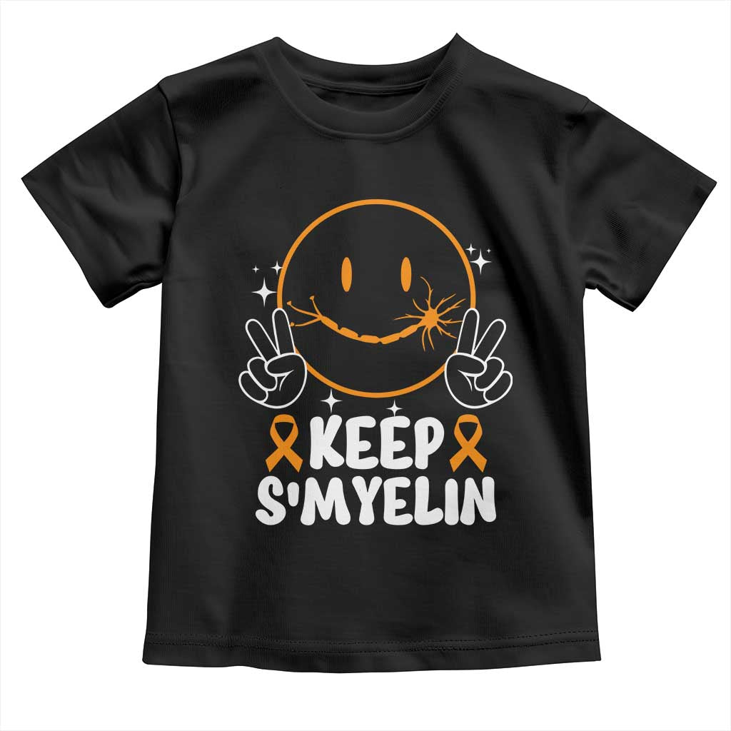 Multiple Sclerosis Awareness Toddler T Shirt Keep Smyelin Orange Ribbon MS Support