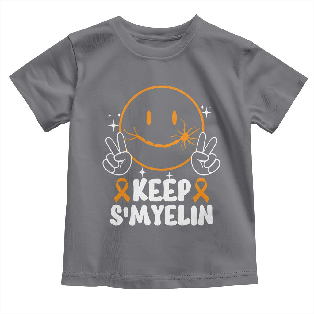 Multiple Sclerosis Awareness Toddler T Shirt Keep Smyelin Orange Ribbon MS Support
