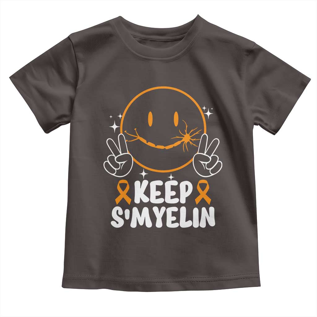 Multiple Sclerosis Awareness Toddler T Shirt Keep Smyelin Orange Ribbon MS Support