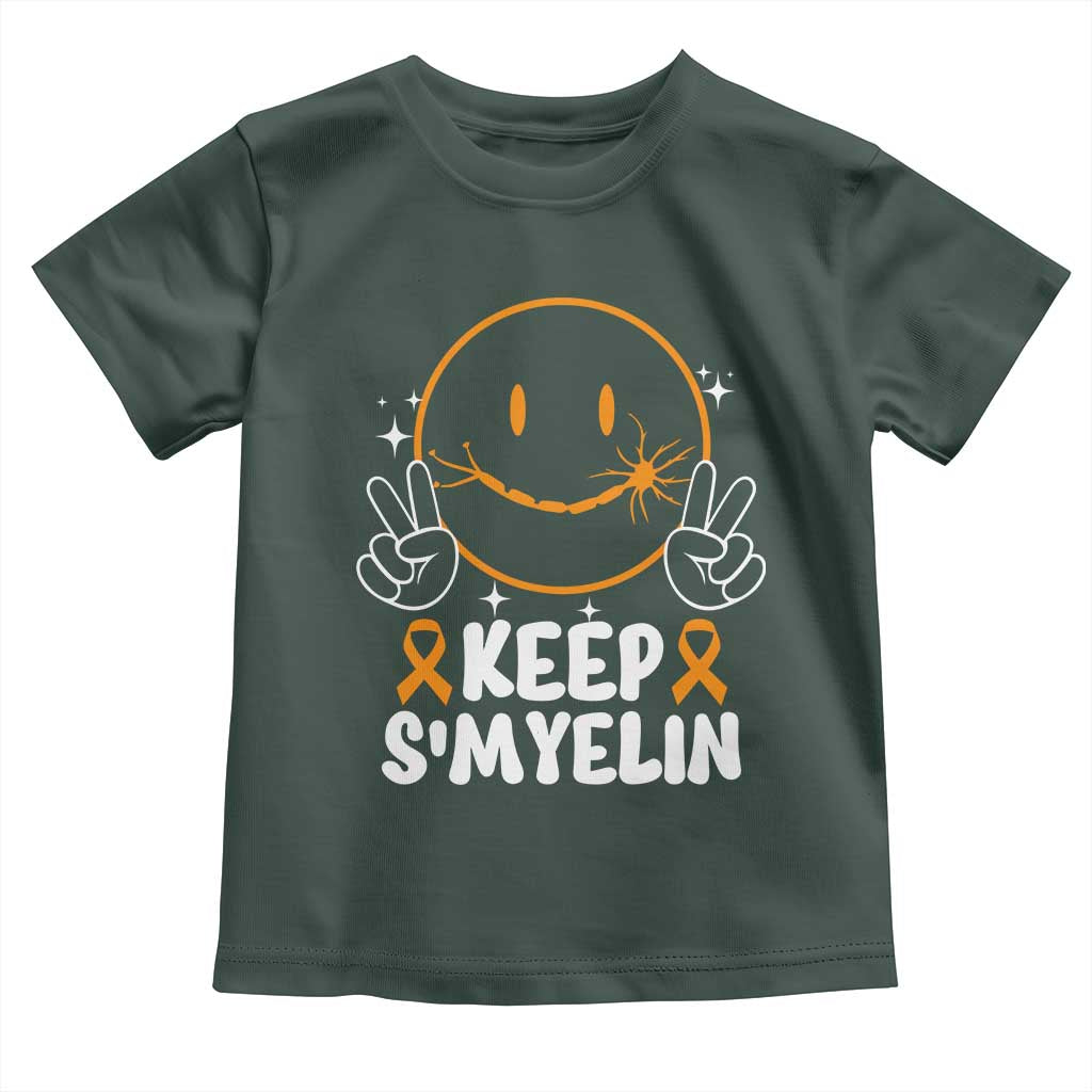 Multiple Sclerosis Awareness Toddler T Shirt Keep Smyelin Orange Ribbon MS Support