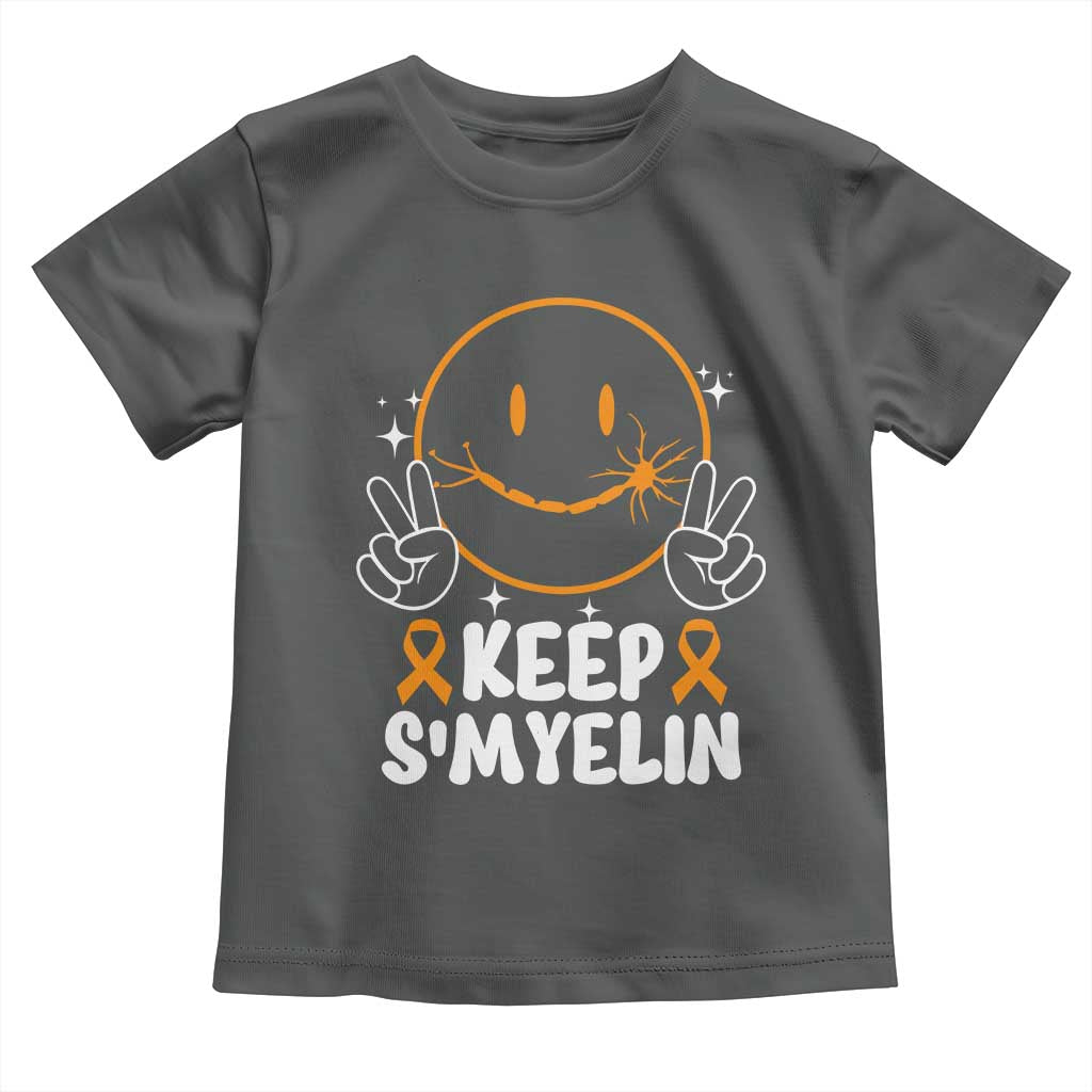 Multiple Sclerosis Awareness Toddler T Shirt Keep Smyelin Orange Ribbon MS Support