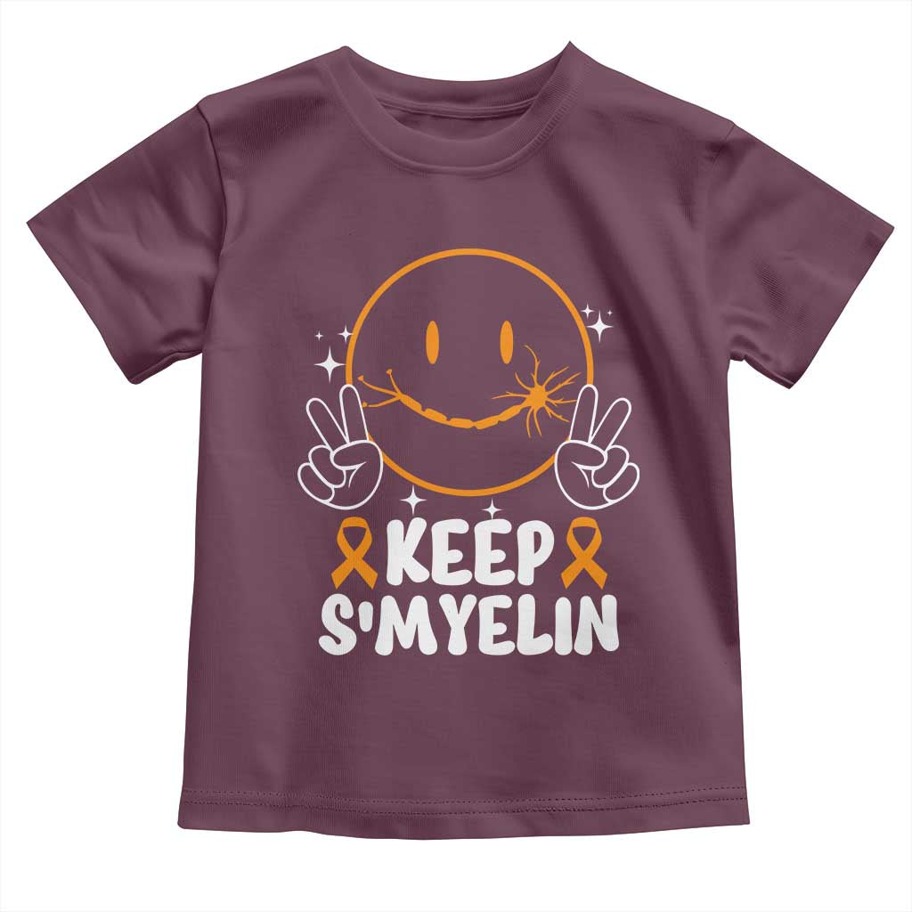 Multiple Sclerosis Awareness Toddler T Shirt Keep Smyelin Orange Ribbon MS Support