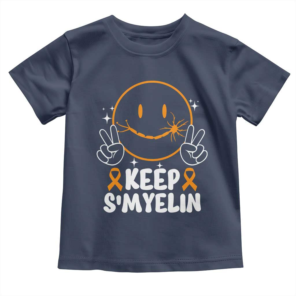 Multiple Sclerosis Awareness Toddler T Shirt Keep Smyelin Orange Ribbon MS Support