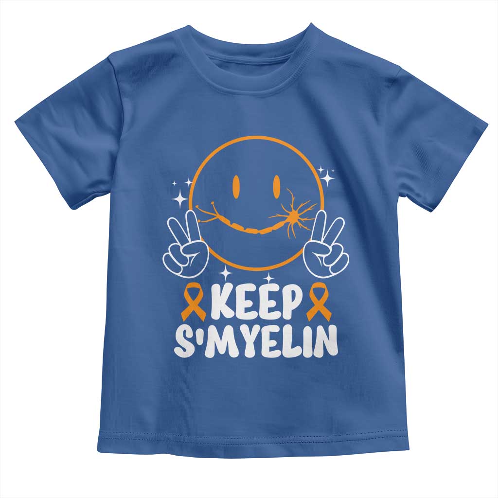 Multiple Sclerosis Awareness Toddler T Shirt Keep Smyelin Orange Ribbon MS Support