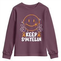 Multiple Sclerosis Awareness Youth Sweatshirt Keep Smyelin Orange Ribbon MS Support