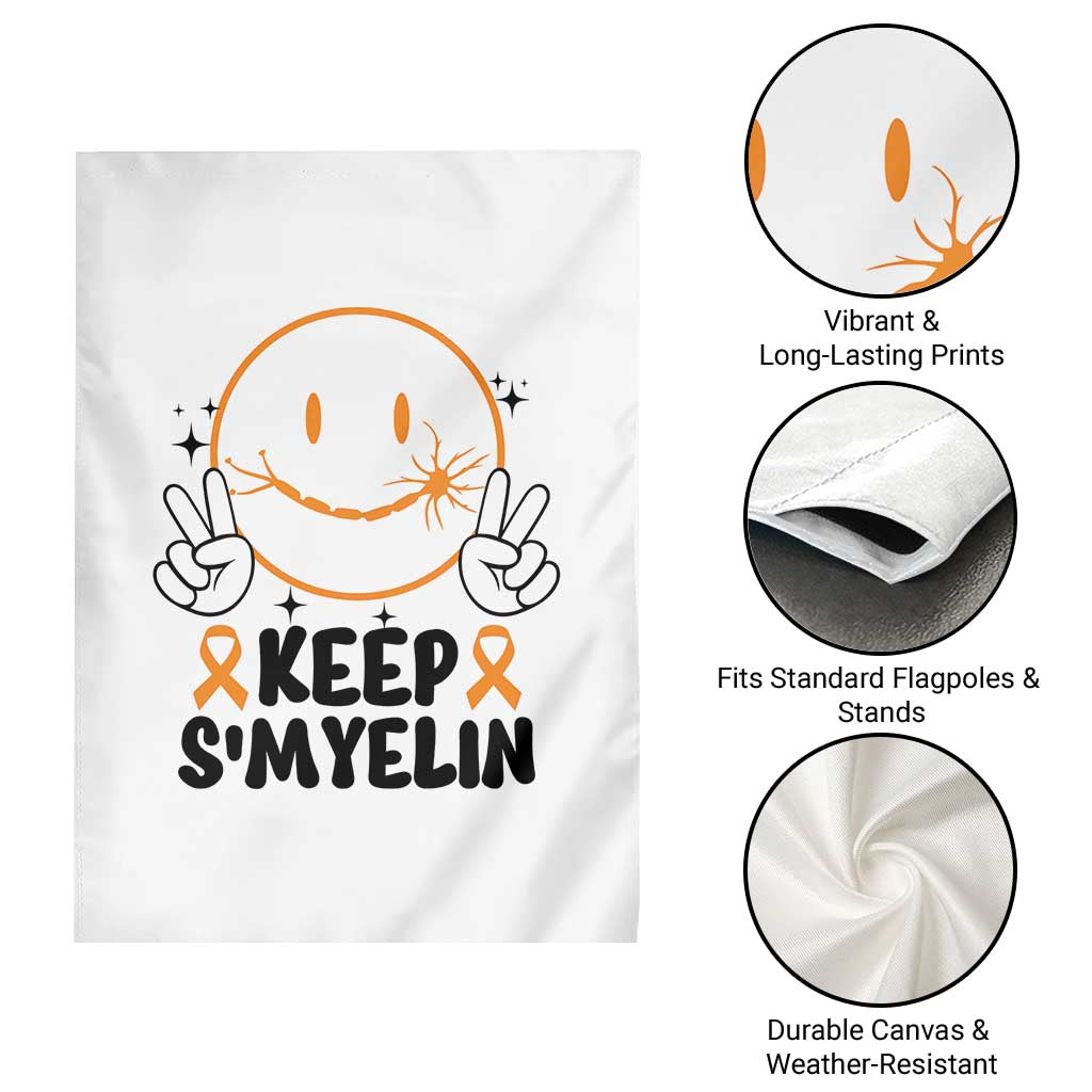 Multiple Sclerosis Awareness Garden Flag Keep Smyelin MS Support - Wonder Print Shop