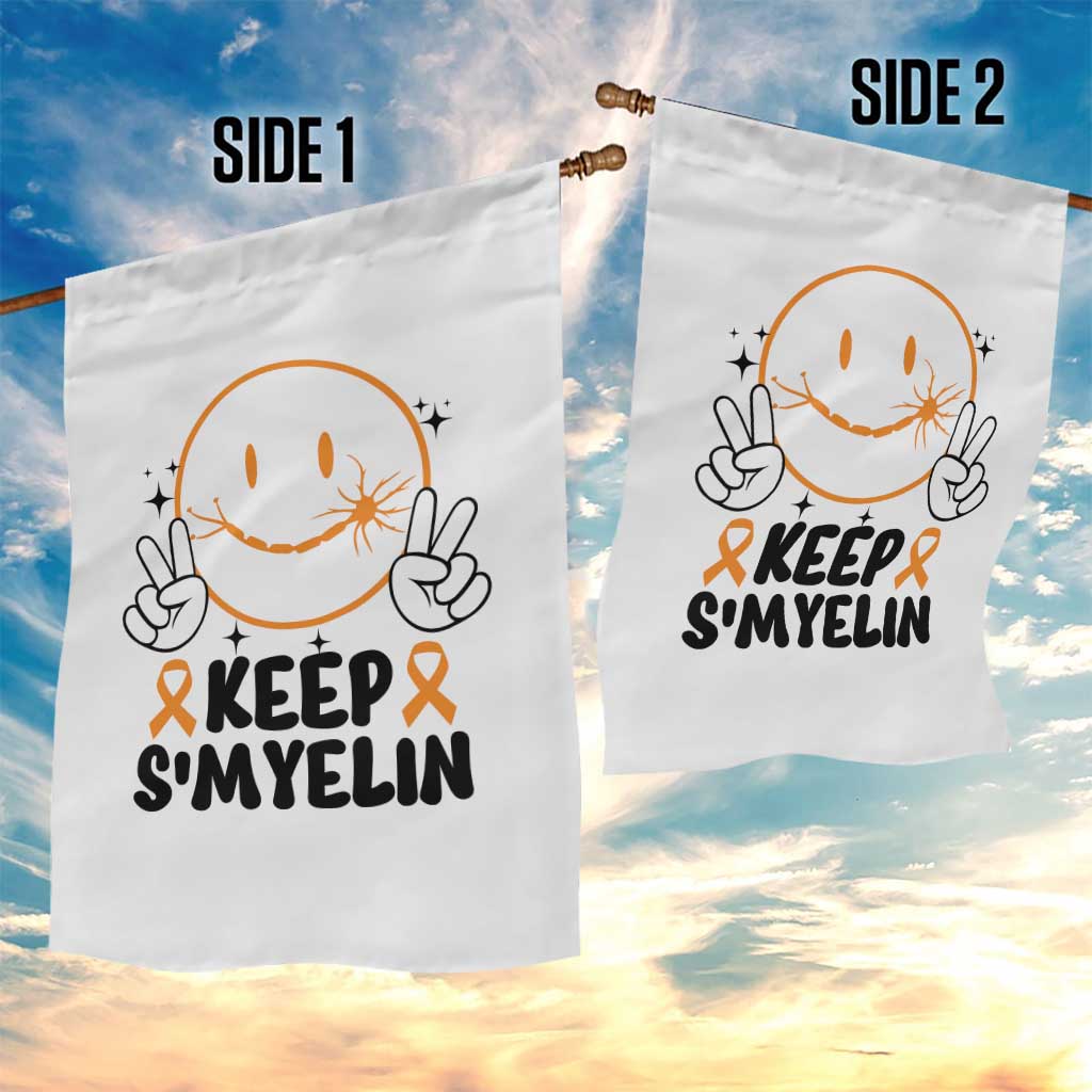 Multiple Sclerosis Awareness Garden Flag Keep Smyelin MS Support - Wonder Print Shop